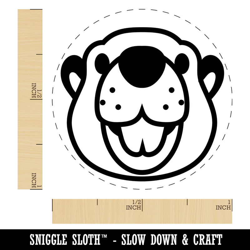 Cute Toothy Beaver Head Rubber Stamp for Stamping Crafting Planners