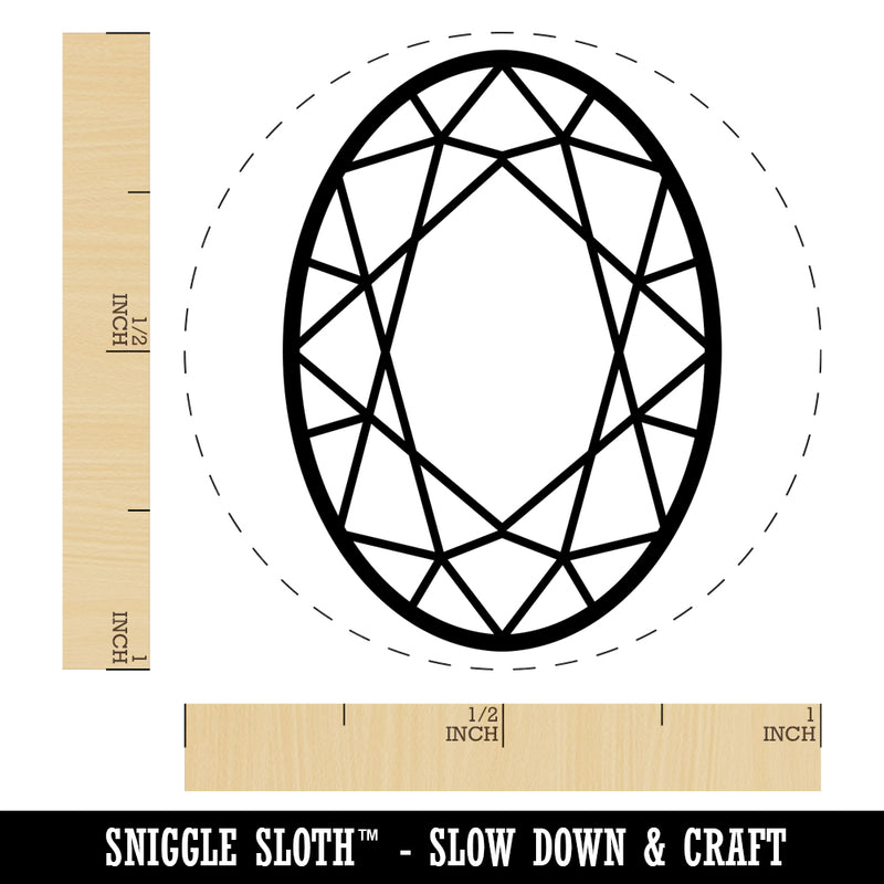 Oval Gem Diamond Cut Jewelry Rubber Stamp for Stamping Crafting Planners