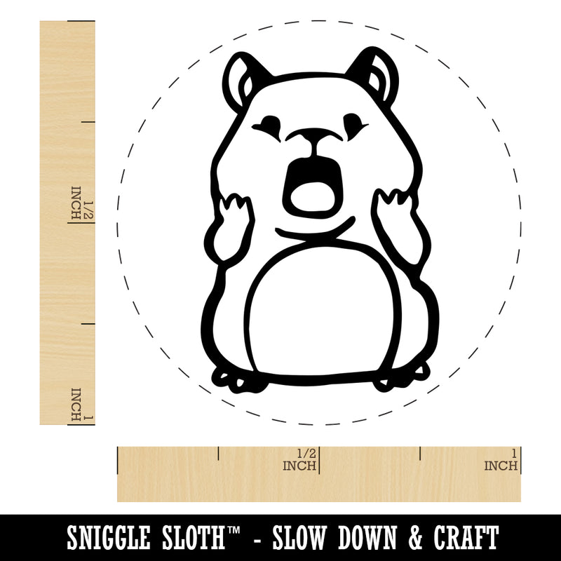 Shocked Scared Cute Hamster Rodent Gasp Rubber Stamp for Stamping Crafting Planners
