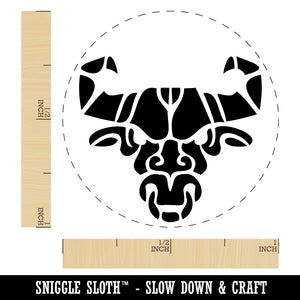 Stylized Tribal Bull Head with Nose Ring Rubber Stamp for Stamping Crafting Planners