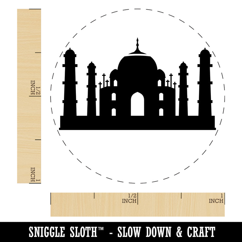 Taj Mahal Agra India Landmark Silhouette Rubber Stamp for Stamping Crafting Planners