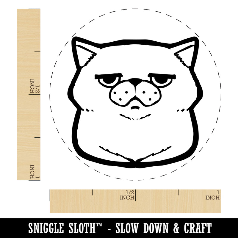 Unamused and Unhappy Cat Loaf Rubber Stamp for Stamping Crafting Planners