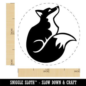Sitting Fox Looking Up Rubber Stamp for Stamping Crafting Planners