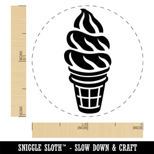 Soft Serve Ice Cream on a Cone Rubber Stamp for Stamping Crafting Planners