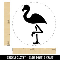 Standing Flamingo Rubber Stamp for Stamping Crafting Planners