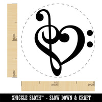 Treble Bass Clef Heart Music Love Rubber Stamp for Stamping Crafting Planners