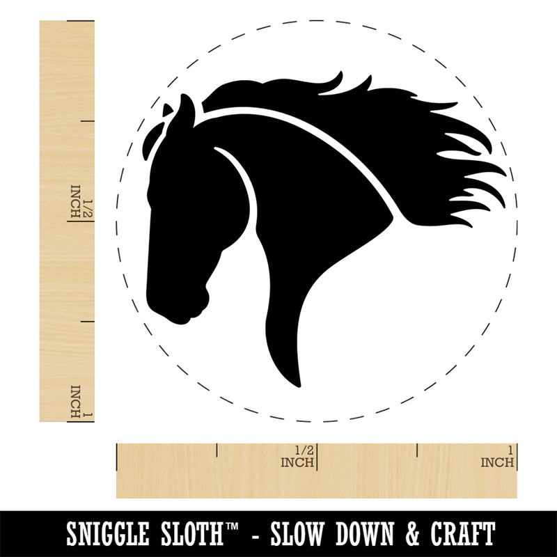 Wild Horse Head Mane Blowing Rubber Stamp for Stamping Crafting Planners