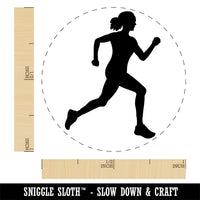 Woman Running Marathon Cardio Exercise Rubber Stamp for Stamping Crafting Planners
