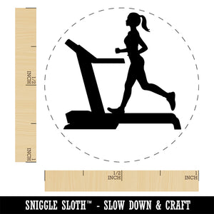 Woman Running on Treadmill Cardio Workout Gym Rubber Stamp for Stamping Crafting Planners