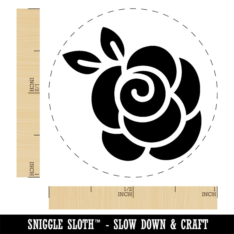 Rounded Rose Flower Rubber Stamp for Stamping Crafting Planners