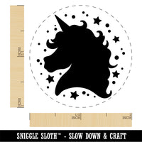 Unicorn Head and Stars Rubber Stamp for Stamping Crafting Planners