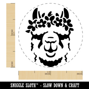 Flower Crown Llama Head Rubber Stamp for Stamping Crafting Planners