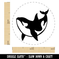 Orca Killer Whale Swimming Rubber Stamp for Stamping Crafting Planners