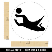 Soccer Goalie Diving For Ball Association Football Rubber Stamp for Stamping Crafting Planners