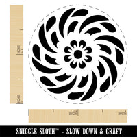 Swirling Geometrical Flower Rubber Stamp for Stamping Crafting Planners