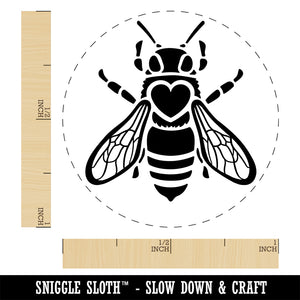 Honey Bee with Heart on Back Rubber Stamp for Stamping Crafting Planners