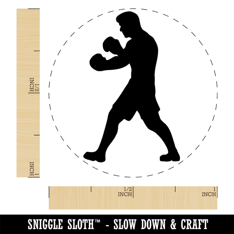 Boxer Fighter Stance with Boxing Gloves Pugilist Rubber Stamp for Stamping Crafting Planners