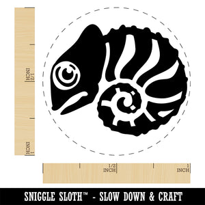 Cautiously Curled Chameleon Lizard Rubber Stamp for Stamping Crafting Planners