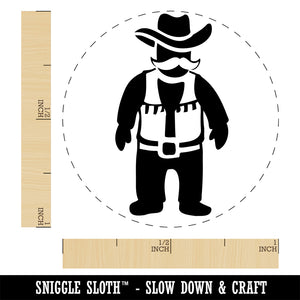 Cowboy Rancher with Mustache Hat and Vest Rubber Stamp for Stamping Crafting Planners