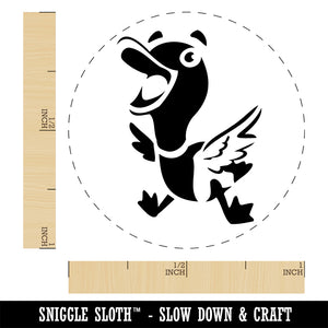 Excited and Happy Mallard Duck Cartoon Rubber Stamp for Stamping Crafting Planners