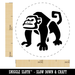 Grumpy Monkey with Curly Tail Rubber Stamp for Stamping Crafting Planners