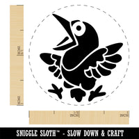 Shocked and Surprised Little Bird Crow Raven Rubber Stamp for Stamping Crafting Planners