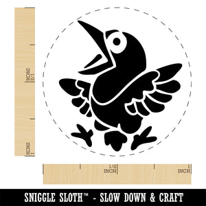 Shocked and Surprised Little Bird Crow Raven Rubber Stamp for Stamping Crafting Planners