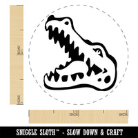 Smiling Toothy Crocodile Alligator Chomp Rubber Stamp for Stamping Crafting Planners