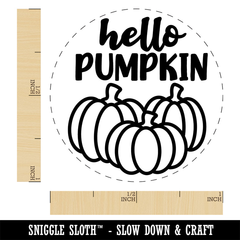 Hello Pumpkin Fall Autumn Halloween Thanksgiving Rubber Stamp for Stamping Crafting Planners