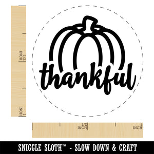 Thankful Pumpkin Thanksgiving Autumn Rubber Stamp for Stamping Crafting Planners