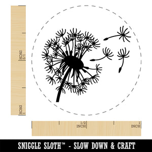 Dandelion Blowing in Wind Rubber Stamp for Stamping Crafting Planners
