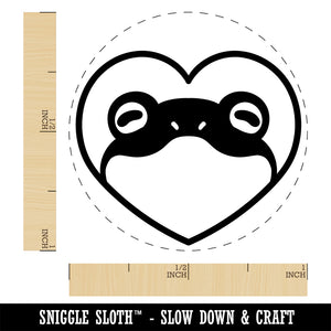 Frog Inside of Heart Rubber Stamp for Stamping Crafting Planners