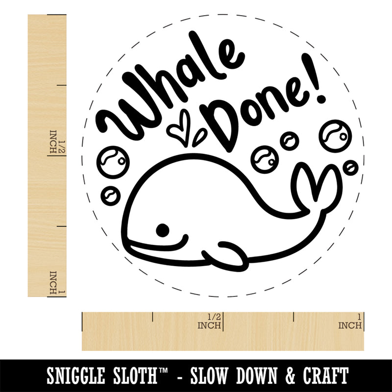 Whale Well Done Teacher Student School Rubber Stamp for Stamping Crafting Planners