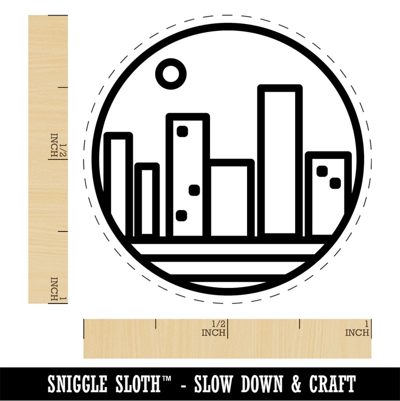 City Buildings Downtown Skyscrapers Rubber Stamp for Stamping Crafting Planners