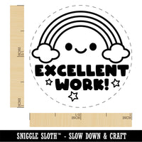 Excellent Work Rainbow Teacher Student Rubber Stamp for Stamping Crafting Planners