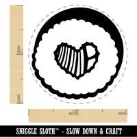 Sushi Roll Heart Center Rubber Stamp for Stamping Crafting Planners