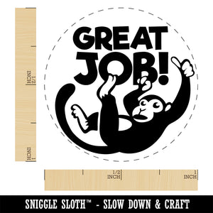 Great Job Monkey Teacher Student Rubber Stamp for Stamping Crafting Planners