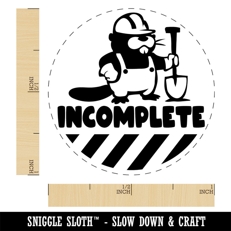 Incomplete Construction Builder Beaver Teacher Student Rubber Stamp for Stamping Crafting Planners