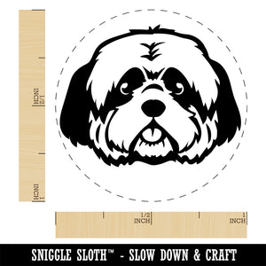 Shaggy Shih Tzu Dog Head Rubber Stamp for Stamping Crafting Planners