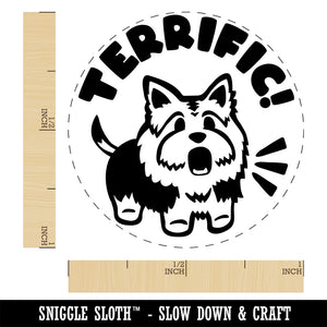 Terrific Terrier Compliment Teacher Student Rubber Stamp for Stamping Crafting Planners