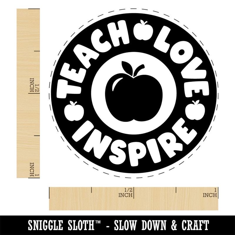 Teach Love Inspire Rubber Stamp for Stamping Crafting Planners