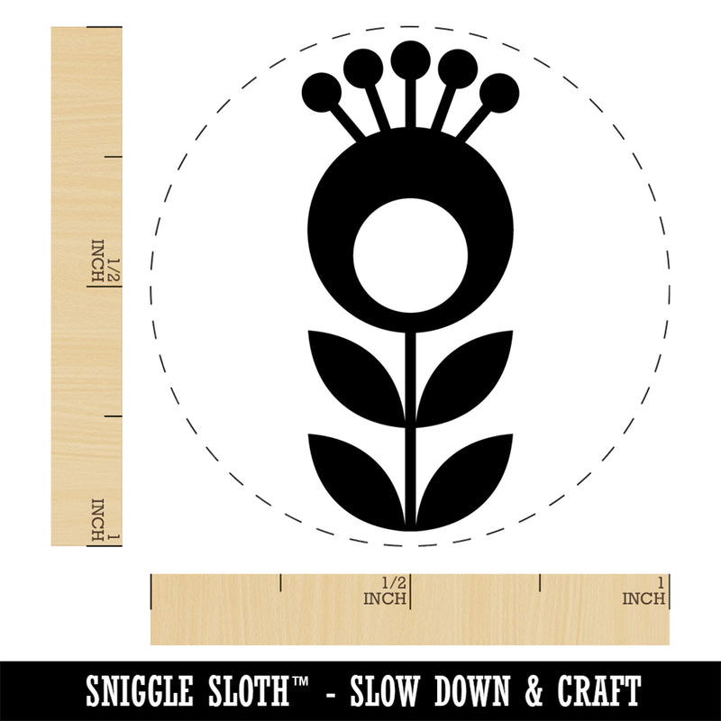 Scandinavian Flower Rubber Stamp for Stamping Crafting Planners