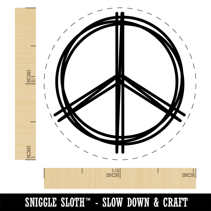 Sketchy Peace Sign Doodle Rubber Stamp for Stamping Crafting Planners