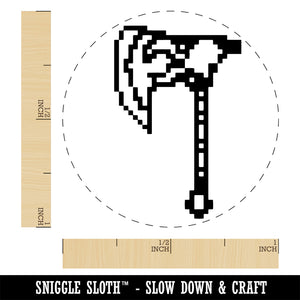 Pixel Axe Battle Axe RPG Dwarf Weapon Rubber Stamp for Stamping Crafting Planners