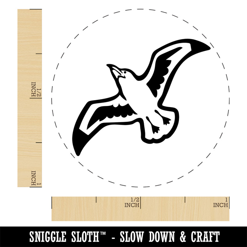 Seagull In Flight Marine Bird Rubber Stamp for Stamping Crafting Planners