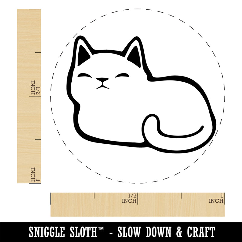 Sleepy Cat Loaf Rubber Stamp for Stamping Crafting Planners