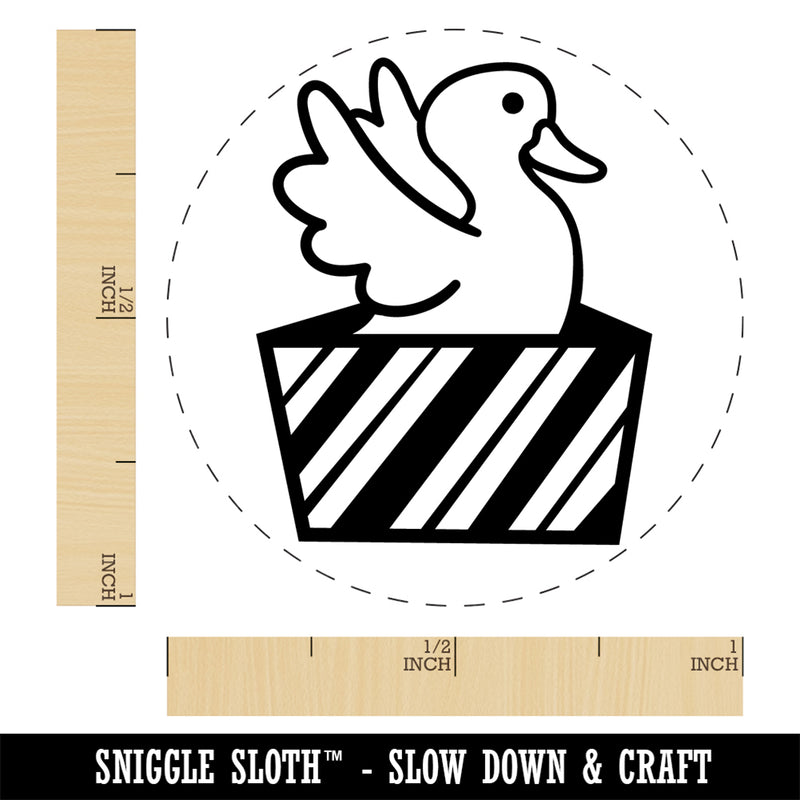 Duck in Gift Box Christmas Rubber Stamp for Stamping Crafting Planners