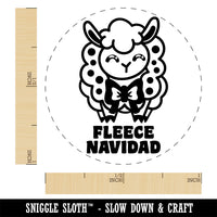 Fleece Navidad Christmas Sheep Rubber Stamp for Stamping Crafting Planners