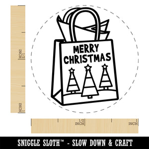 Merry Christmas Gift Bag Rubber Stamp for Stamping Crafting Planners