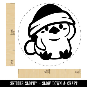 Baby Chick Chicken Christmas Santa Hat Rubber Stamp for Stamping Crafting Planners